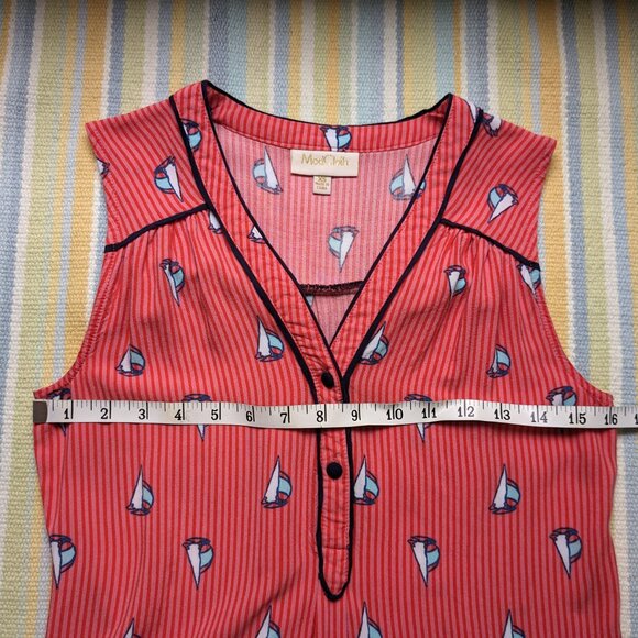 ⭐ ModCloth striped Sailboat ⛵ Henley tank top XS - Picture 8 of 15